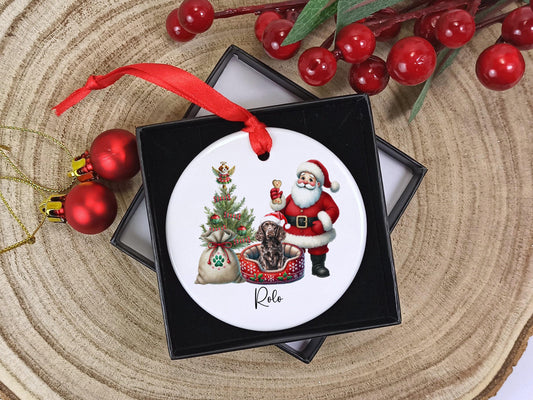 Cocker Spaniel Christmas Personalised Ornament | Ceramic Dog Tree Decoration | Festive Pet Name Gift |  Keepsake