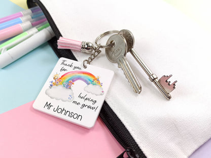 Teacher keyring,  thank you for helping me grow