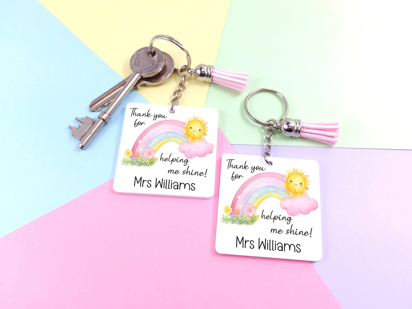 Teacher keyring, thank you for helping me shine