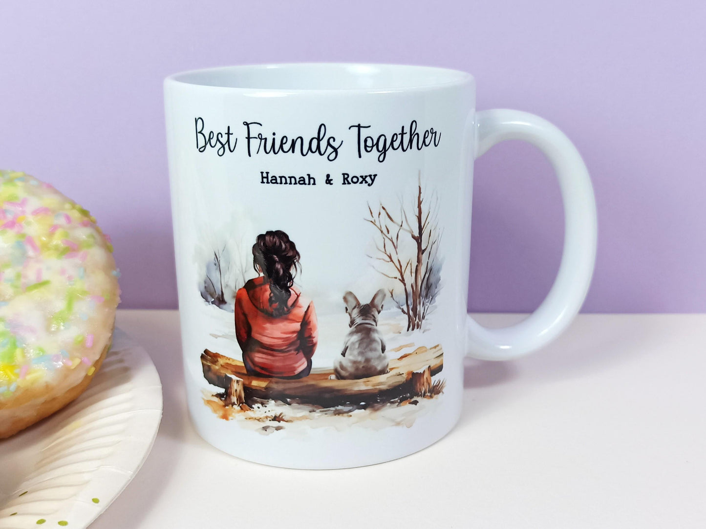 Frenchie Mug, Personalised Gift for Pet Owner,  Best Friends Together, French Bulldog