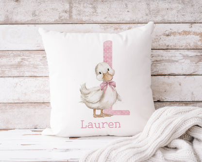 Personalised Pink Goose Cushion