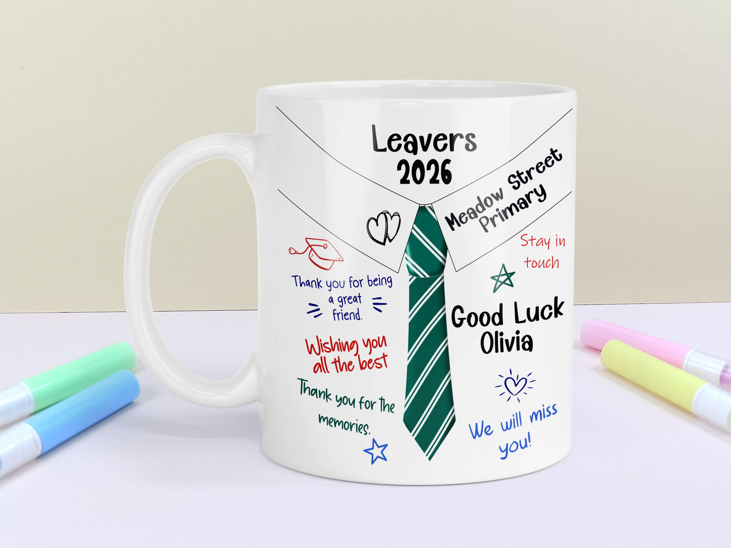 Personalised School Leavers Mug 2026, Primary School Graduation Gift