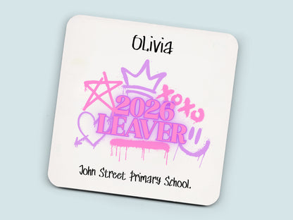 Personalised 2026 School Leavers Mug - Pink Graffiti