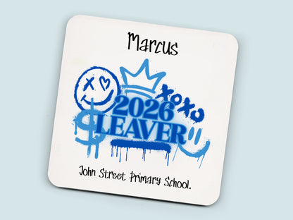 Personalised 2026 School Leavers Mug - Blue Graffiti