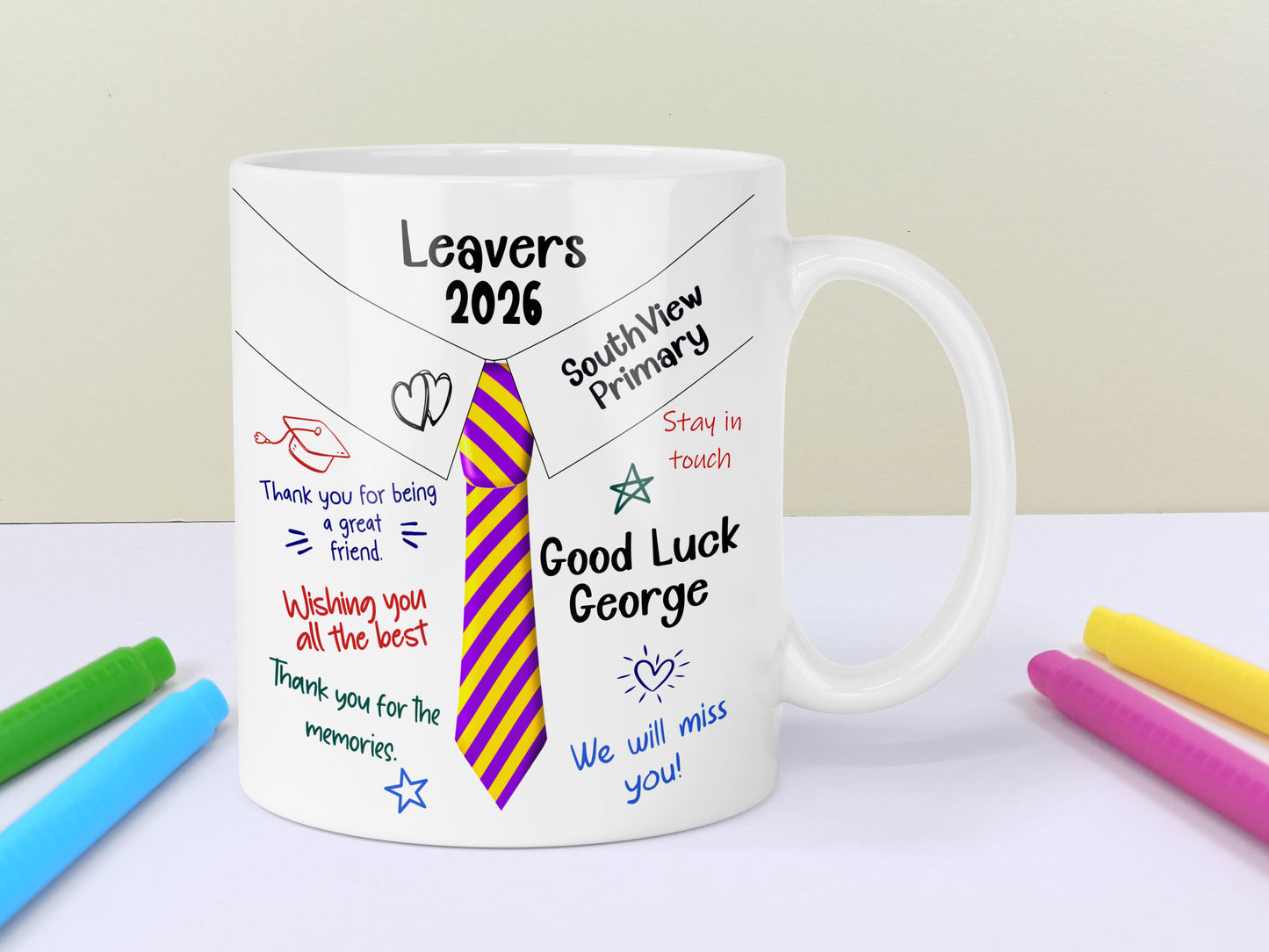 Personalised School Leavers Mug 2026, Primary School Graduation Gift