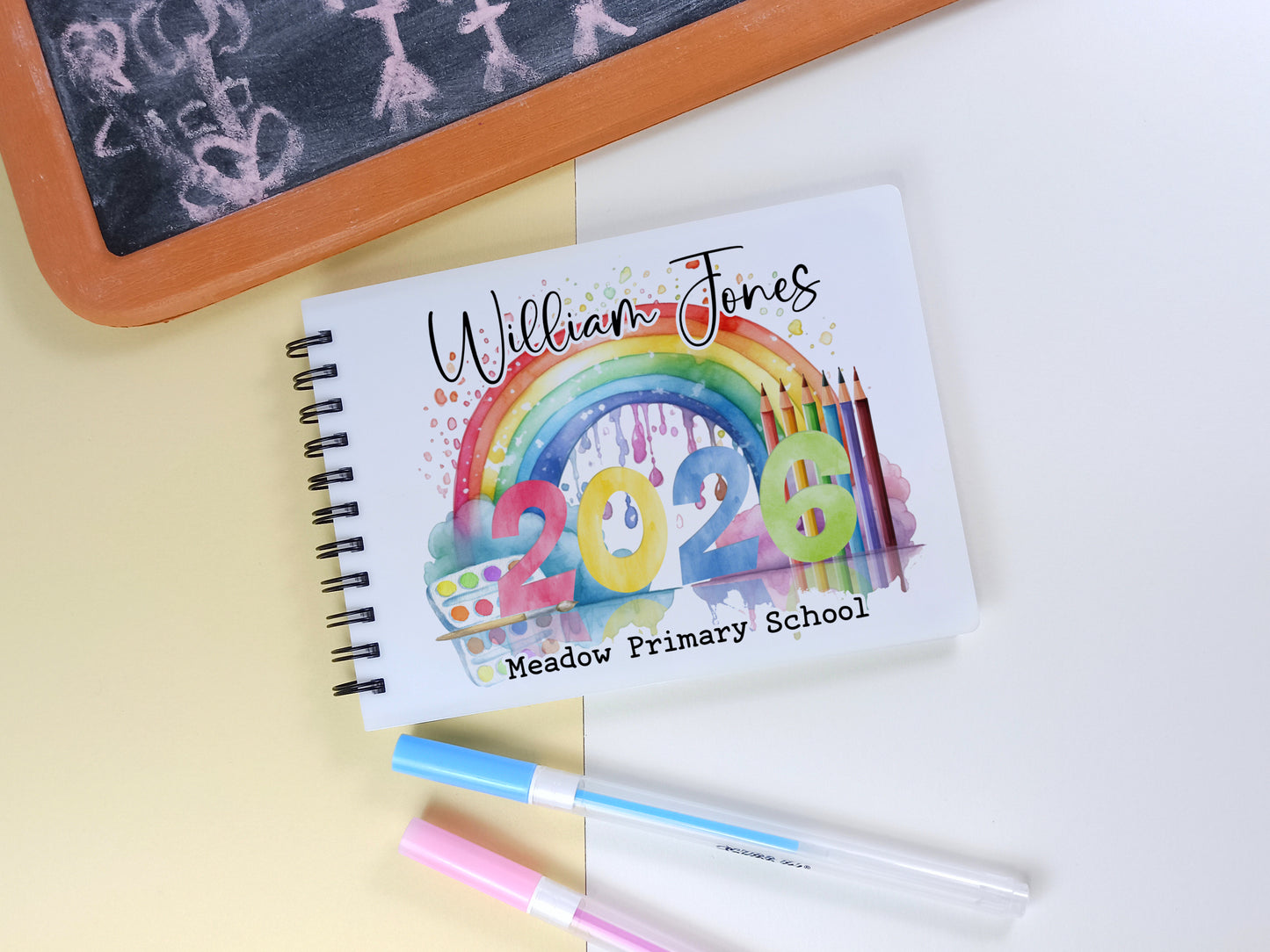 Personalised Rainbow School Leavers Message Book