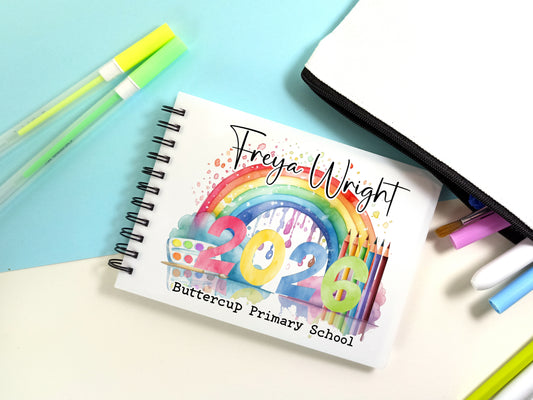 Personalised Rainbow School Leavers Message Book