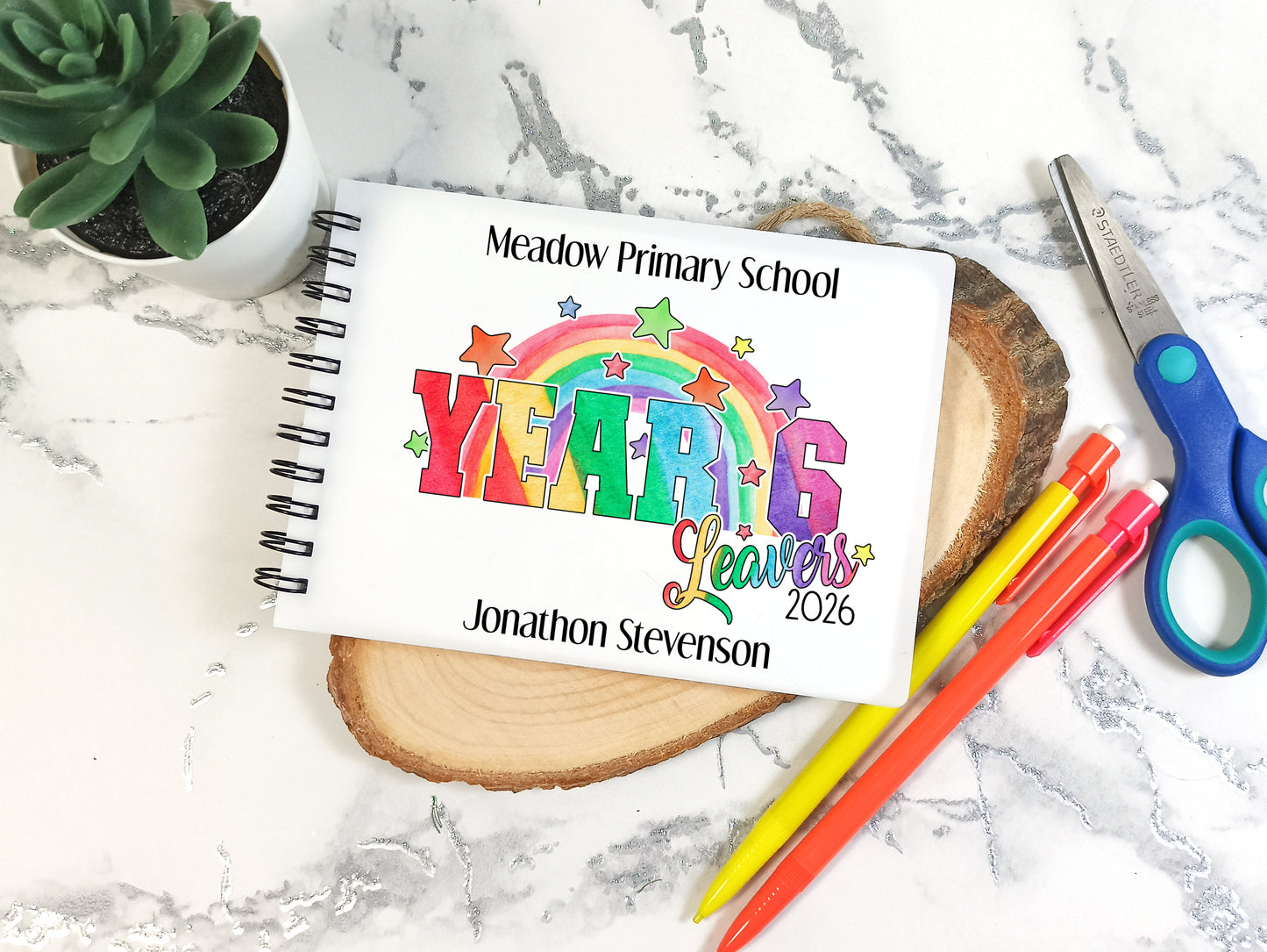 Personalised Year 6 School Leavers Message Book, A6 Notebook